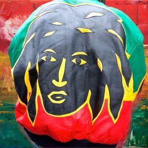 💎 ViNTaGe 💎 1991 WHEREMI JACKET 🧥 RASTA AFRICA ETHIOPIA 🇪🇹 ⚠️* USeD